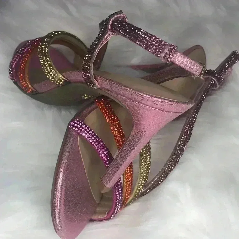 THALIA SODI Women’s Rhinestone Stiletto Heel Sandals